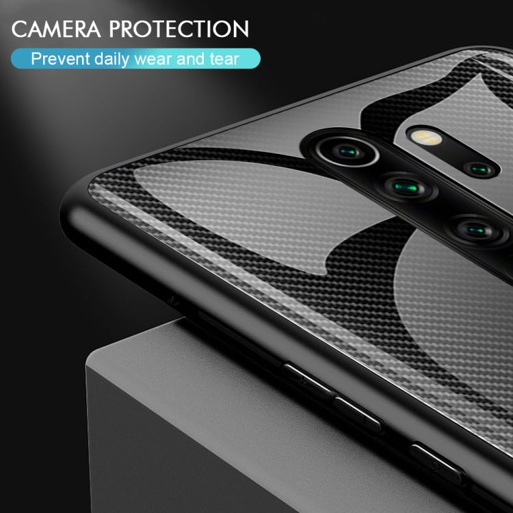 For Xiaomi Redmi Note 8 Pro Carbon Fiber Texture Gradient Color Glass Case(Red) - Xiaomi Cases by buy2fix | Online Shopping UK | buy2fix