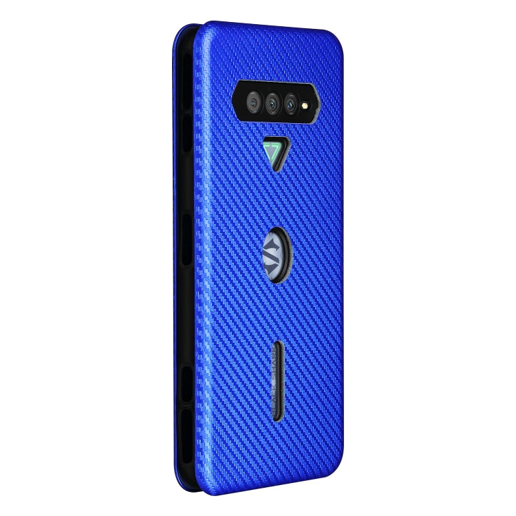 For Xiaomi Black Shark 4 / 4 Pro Carbon Fiber Texture Horizontal Flip TPU + PC + PU Leather Case with Card Slot(Blue) - Xiaomi Cases by buy2fix | Online Shopping UK | buy2fix