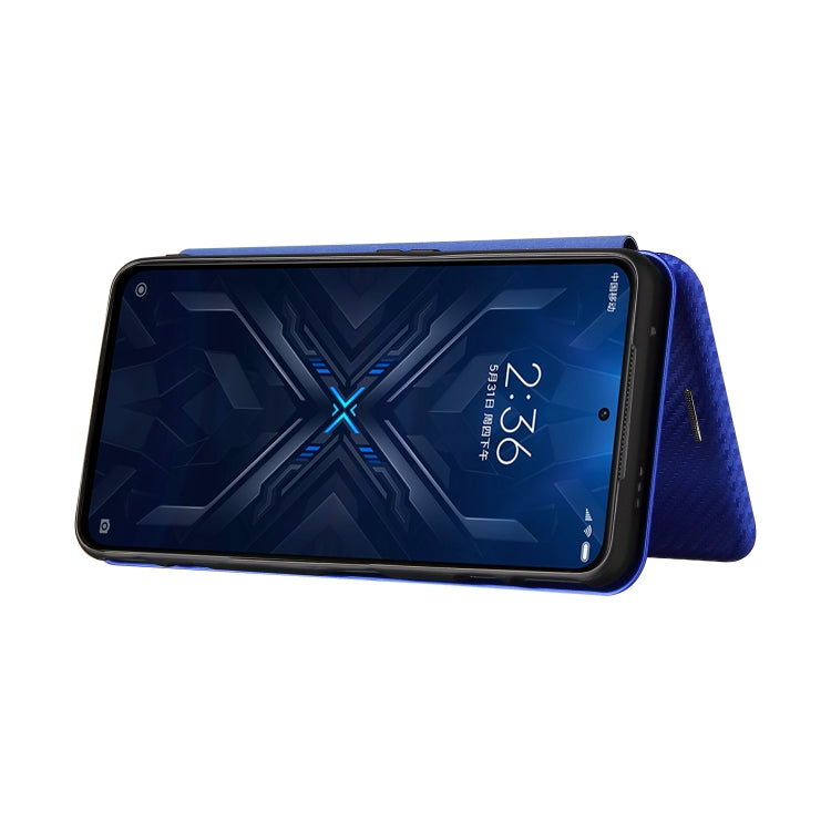 For Xiaomi Black Shark 4 / 4 Pro Carbon Fiber Texture Horizontal Flip TPU + PC + PU Leather Case with Card Slot(Blue) - Xiaomi Cases by buy2fix | Online Shopping UK | buy2fix