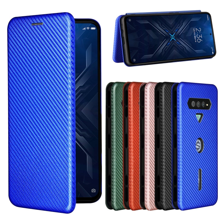 For Xiaomi Black Shark 4 / 4 Pro Carbon Fiber Texture Horizontal Flip TPU + PC + PU Leather Case with Card Slot(Blue) - Xiaomi Cases by buy2fix | Online Shopping UK | buy2fix