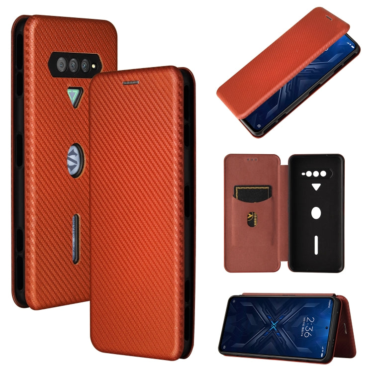 For Xiaomi Black Shark 4 / 4 Pro Carbon Fiber Texture Horizontal Flip TPU + PC + PU Leather Case with Card Slot(Brown) - Xiaomi Cases by buy2fix | Online Shopping UK | buy2fix