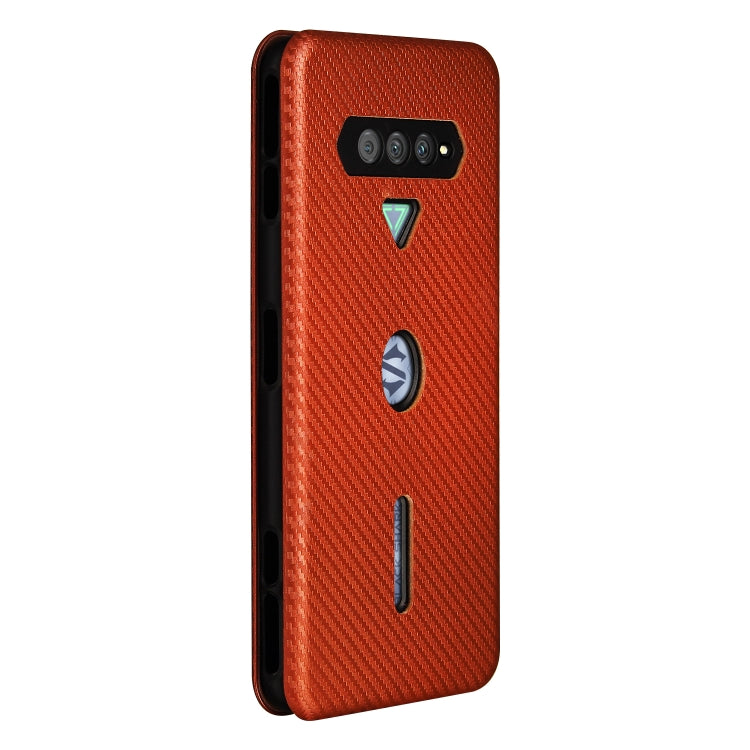 For Xiaomi Black Shark 4 / 4 Pro Carbon Fiber Texture Horizontal Flip TPU + PC + PU Leather Case with Card Slot(Brown) - Xiaomi Cases by buy2fix | Online Shopping UK | buy2fix