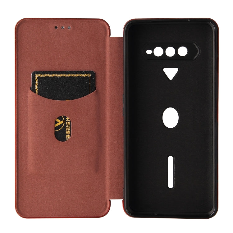 For Xiaomi Black Shark 4 / 4 Pro Carbon Fiber Texture Horizontal Flip TPU + PC + PU Leather Case with Card Slot(Brown) - Xiaomi Cases by buy2fix | Online Shopping UK | buy2fix