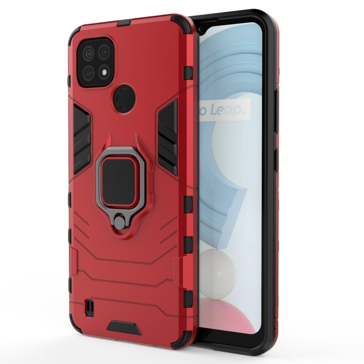 For OPPO Realme C21 Shockproof PC + TPU Protective Case with Magnetic Ring Holder(Red) - Realme Cases by buy2fix | Online Shopping UK | buy2fix
