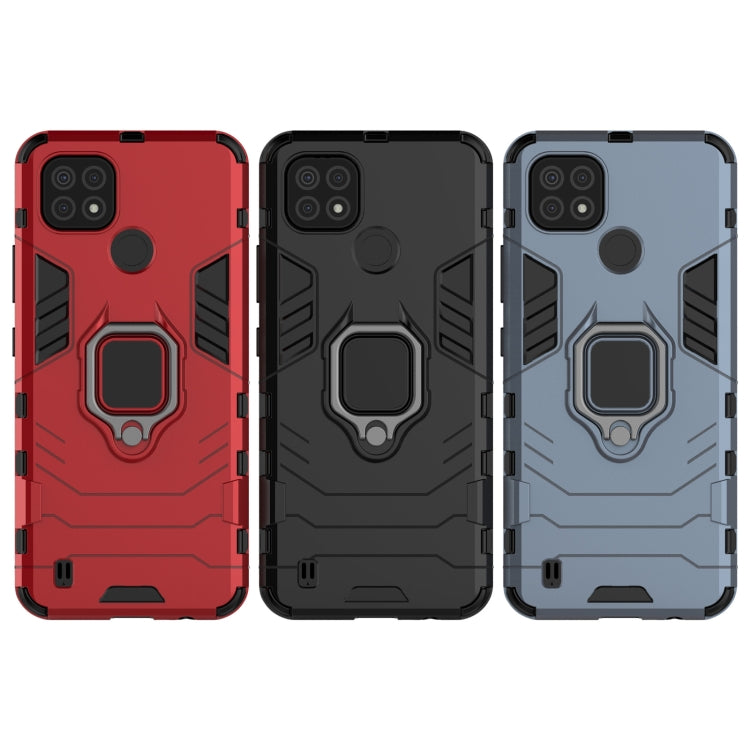 For OPPO Realme C21 Shockproof PC + TPU Protective Case with Magnetic Ring Holder(Red) - Realme Cases by buy2fix | Online Shopping UK | buy2fix