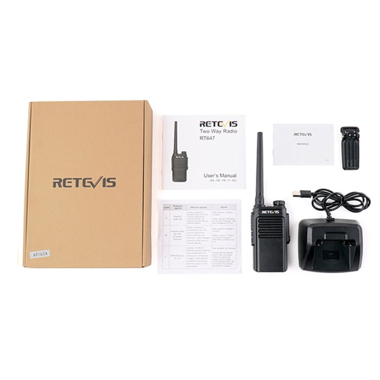 RETEVIS RT47 PMR446 16CHS IP67 Waterproof FRS Two Way Radio Handheld Walkie Talkie, EU Plug(Black) by RETEVIS