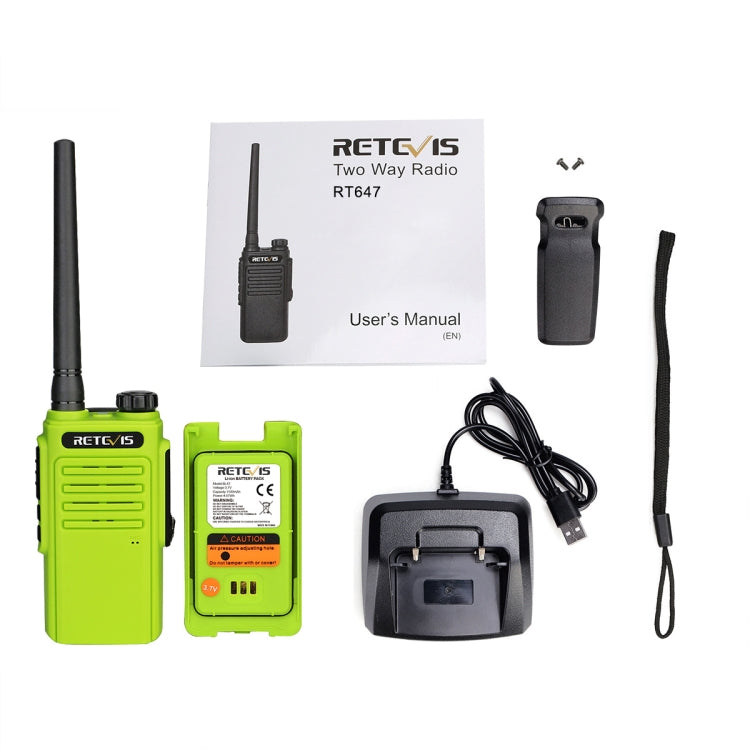 RETEVIS RT47 PMR446 16CHS IP67 Waterproof FRS Two Way Radio Handheld Walkie Talkie, EU Plug(Green) by RETEVIS