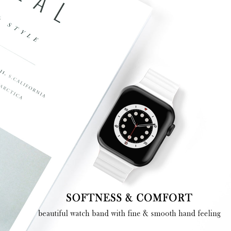 Business B Style Silicone Watch Band For Apple Watch Series 7 45mm / 6 & SE & 5 & 4 44mm / 3 & 2 & 1 42mm(White) - Watch Bands by buy2fix | Online Shopping UK | buy2fix
