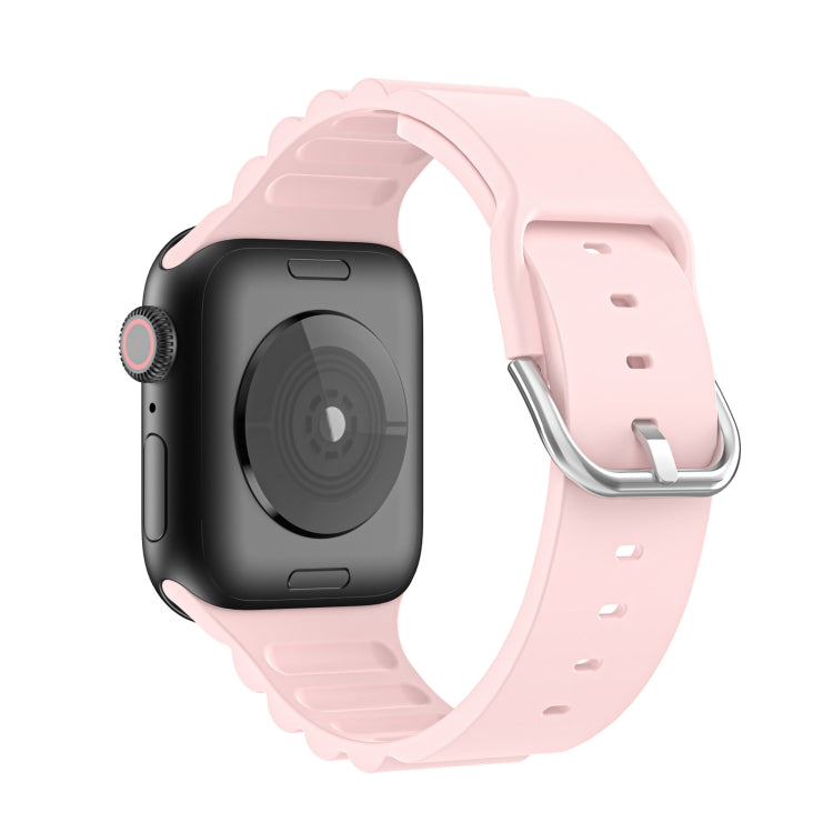 Business B Style Silicone Watch Band For Apple Watch Series 7 45mm / 6 & SE & 5 & 4 44mm / 3 & 2 & 1 42mm(Pink) - Watch Bands by buy2fix | Online Shopping UK | buy2fix