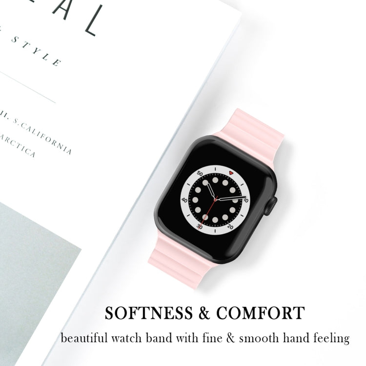 Business B Style Silicone Watch Band For Apple Watch Series 7 45mm / 6 & SE & 5 & 4 44mm / 3 & 2 & 1 42mm(Pink) - Watch Bands by buy2fix | Online Shopping UK | buy2fix
