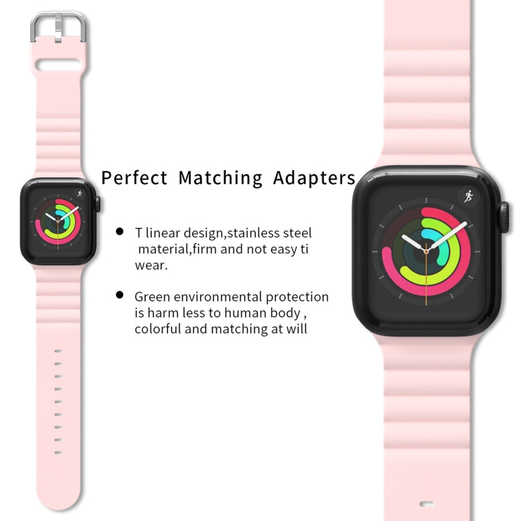 Business B Style Silicone Watch Band For Apple Watch Series 7 45mm / 6 & SE & 5 & 4 44mm / 3 & 2 & 1 42mm(Pink) - Watch Bands by buy2fix | Online Shopping UK | buy2fix