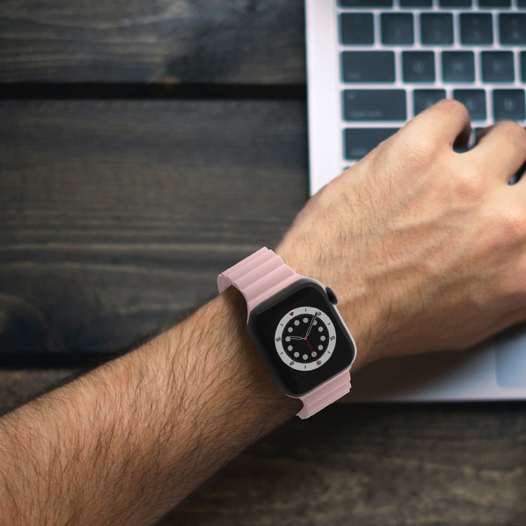 Business B Style Silicone Watch Band For Apple Watch Series 7 45mm / 6 & SE & 5 & 4 44mm / 3 & 2 & 1 42mm(Pink) - Watch Bands by buy2fix | Online Shopping UK | buy2fix