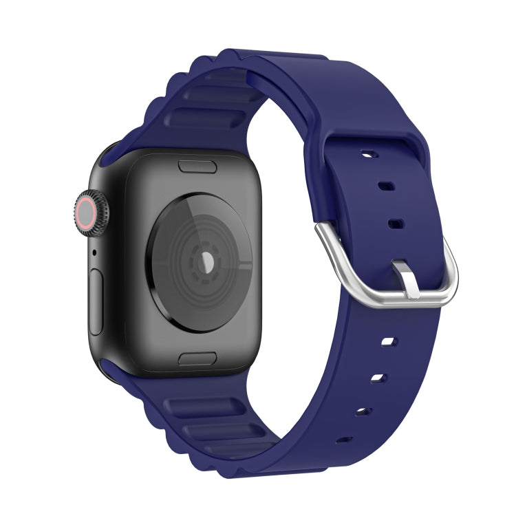 Business B Style Silicone Watch Band For Apple Watch Series 7 45mm / 6 & SE & 5 & 4 44mm / 3 & 2 & 1 42mm(Royal Blue) - Watch Bands by buy2fix | Online Shopping UK | buy2fix