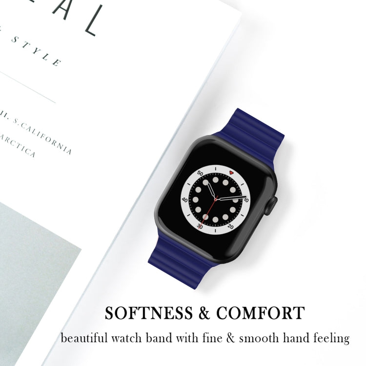 Business B Style Silicone Watch Band For Apple Watch Series 7 45mm / 6 & SE & 5 & 4 44mm / 3 & 2 & 1 42mm(Royal Blue) - Watch Bands by buy2fix | Online Shopping UK | buy2fix