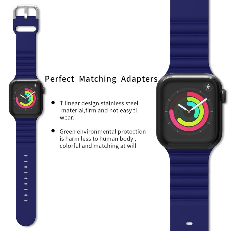 Business B Style Silicone Watch Band For Apple Watch Series 7 45mm / 6 & SE & 5 & 4 44mm / 3 & 2 & 1 42mm(Royal Blue) - Watch Bands by buy2fix | Online Shopping UK | buy2fix