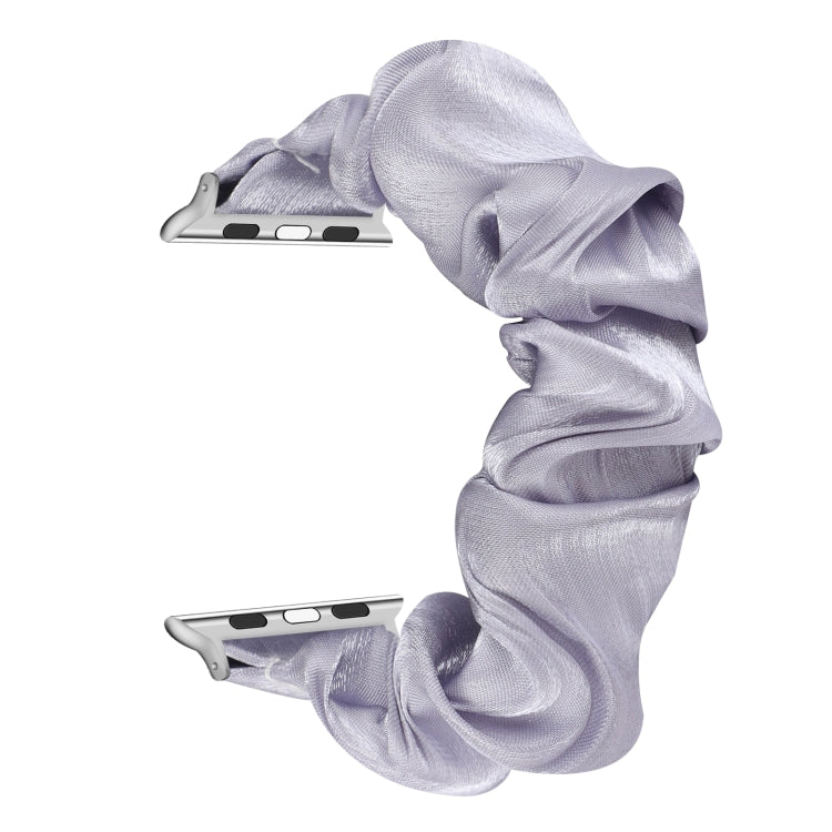 Shell Pattern Hair Ring Cloth Watch Band For Apple Watch Series 7 45mm / 6 & SE & 5 & 4 44mm / 3 & 2 & 1 42mm(Light Purple) - Watch Bands by buy2fix | Online Shopping UK | buy2fix