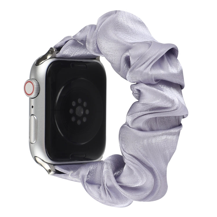 Shell Pattern Hair Ring Cloth Watch Band For Apple Watch Series 7 41mm / 6 & SE & 5 & 4 40mm / 3 & 2 & 1 38mm(Light Purple) - Watch Bands by buy2fix | Online Shopping UK | buy2fix