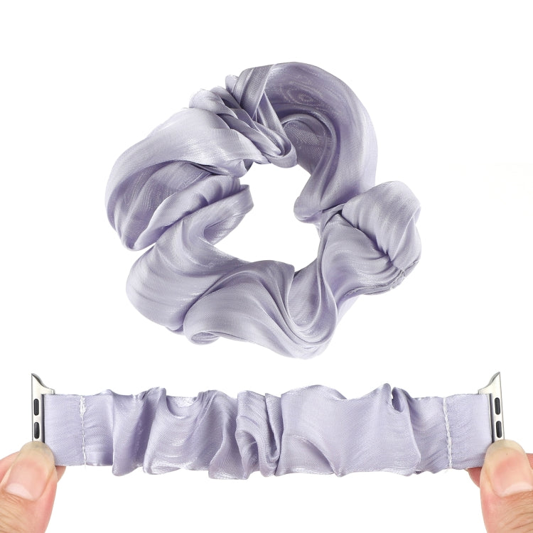 Shell Pattern Hair Ring Cloth Watch Band For Apple Watch Series 7 41mm / 6 & SE & 5 & 4 40mm / 3 & 2 & 1 38mm(Light Purple) - Watch Bands by buy2fix | Online Shopping UK | buy2fix