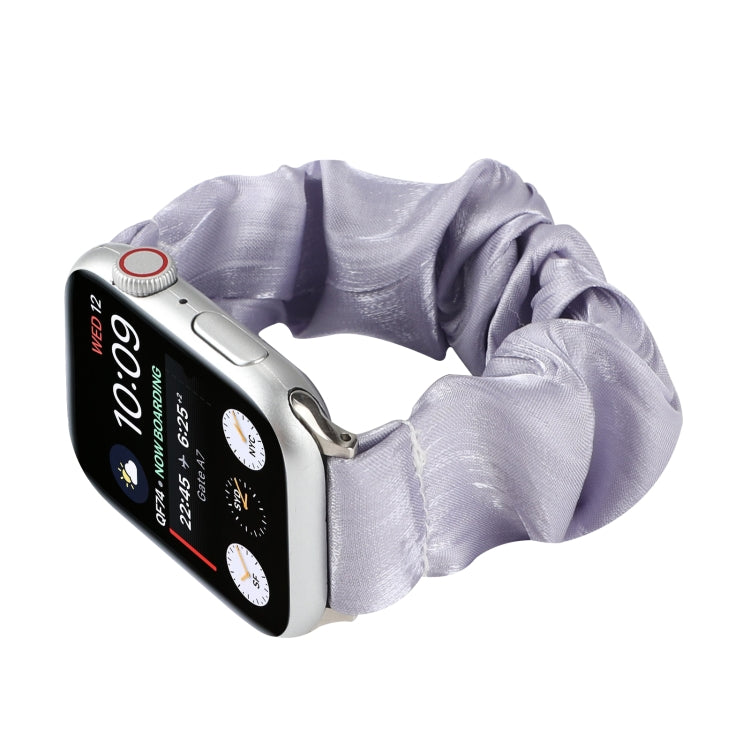 Shell Pattern Hair Ring Cloth Watch Band For Apple Watch Series 7 41mm / 6 & SE & 5 & 4 40mm / 3 & 2 & 1 38mm(Light Purple) - Watch Bands by buy2fix | Online Shopping UK | buy2fix