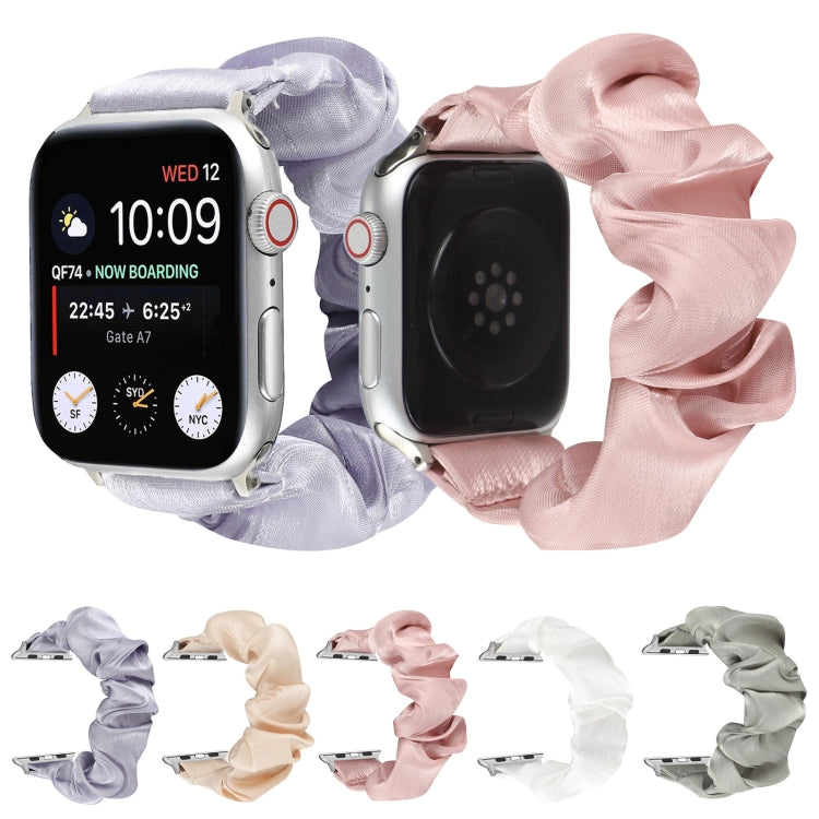 Shell Pattern Hair Ring Cloth Watch Band For Apple Watch Series 7 41mm / 6 & SE & 5 & 4 40mm / 3 & 2 & 1 38mm(Light Purple) - Watch Bands by buy2fix | Online Shopping UK | buy2fix
