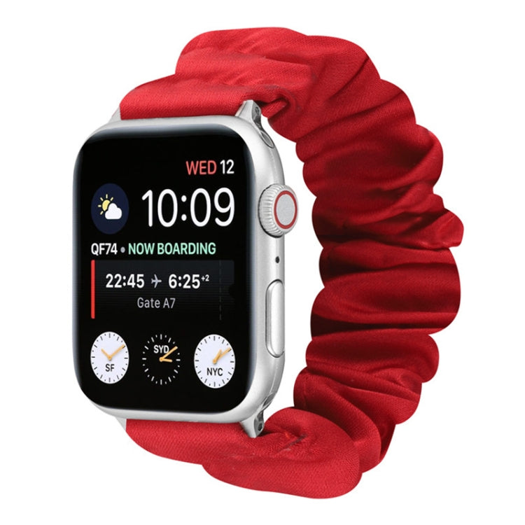 Butterfly Pattern Hair Ring Cloth Watch Band For Apple Watch Ultra 49mm&Watch Ultra 2 49mm / Series 9&8&7 45mm / SE 3&SE 2&6&SE&5&4 44mm / 3&2&1 42mm(B) - Watch Bands by buy2fix | Online Shopping UK | buy2fix