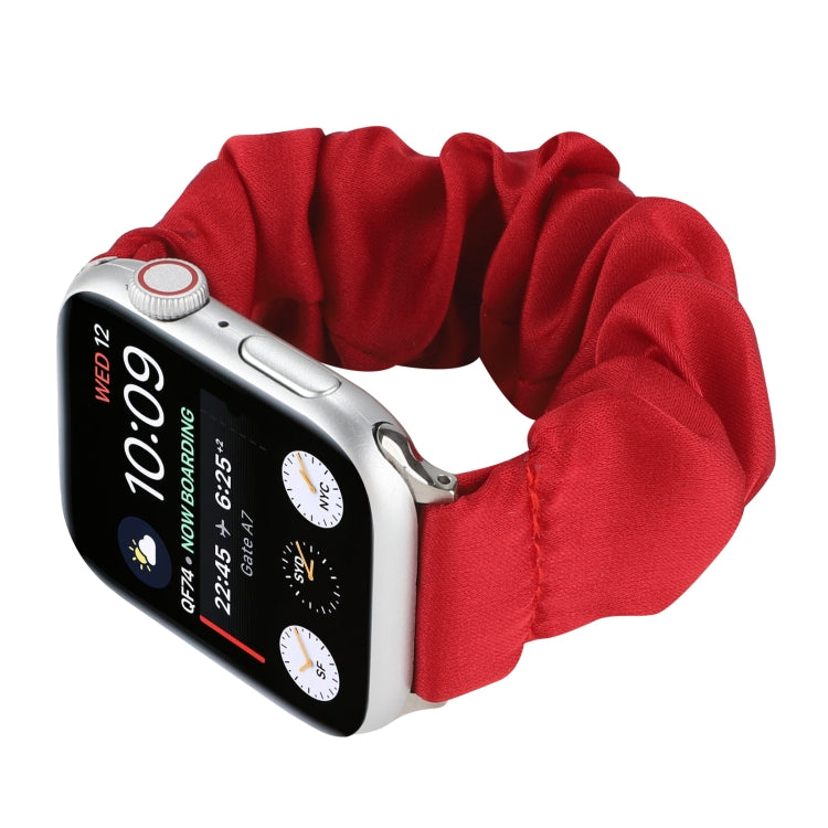 Butterfly Pattern Hair Ring Cloth Watch Band For Apple Watch Ultra 49mm&Watch Ultra 2 49mm / Series 9&8&7 45mm / SE 3&SE 2&6&SE&5&4 44mm / 3&2&1 42mm(B) - Watch Bands by buy2fix | Online Shopping UK | buy2fix