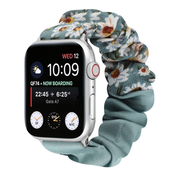 Butterfly Pattern Hair Ring Cloth Watch Band For Apple Watch Ultra 49mm&Watch Ultra 2 49mm / Series 9&8&7 45mm / SE 3&SE 2&6&SE&5&4 44mm / 3&2&1 42mm(D) - Watch Bands by buy2fix | Online Shopping UK | buy2fix