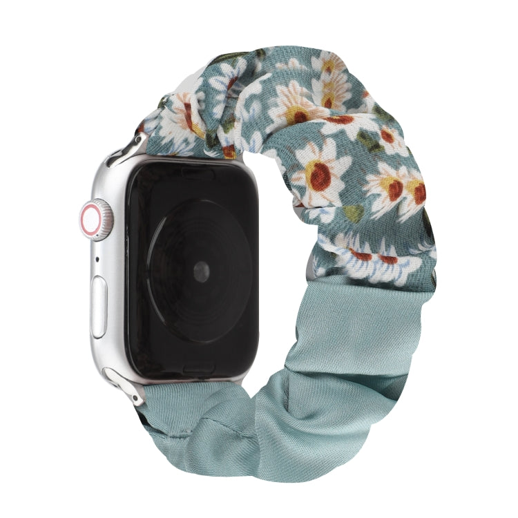 Butterfly Pattern Hair Ring Cloth Watch Band For Apple Watch Ultra 49mm&Watch Ultra 2 49mm / Series 9&8&7 45mm / SE 3&SE 2&6&SE&5&4 44mm / 3&2&1 42mm(D) - Watch Bands by buy2fix | Online Shopping UK | buy2fix