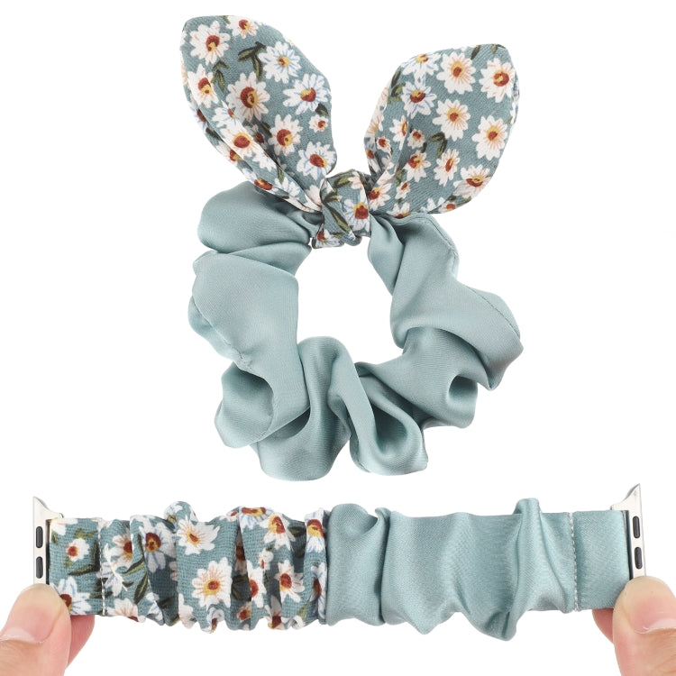 Butterfly Pattern Hair Ring Cloth Watch Band For Apple Watch Ultra 49mm&Watch Ultra 2 49mm / Series 9&8&7 45mm / SE 3&SE 2&6&SE&5&4 44mm / 3&2&1 42mm(D) - Watch Bands by buy2fix | Online Shopping UK | buy2fix
