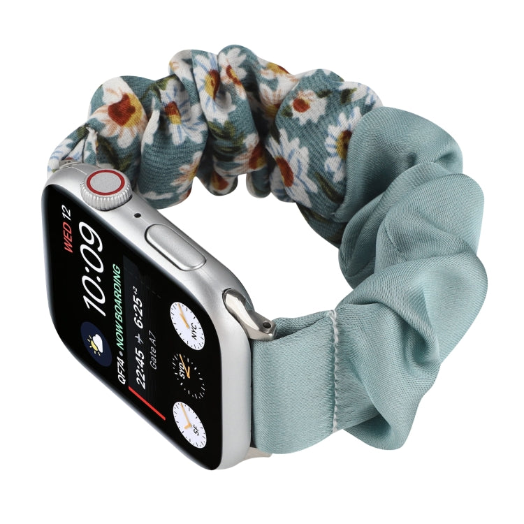Butterfly Pattern Hair Ring Cloth Watch Band For Apple Watch Ultra 49mm&Watch Ultra 2 49mm / Series 9&8&7 45mm / SE 3&SE 2&6&SE&5&4 44mm / 3&2&1 42mm(D) - Watch Bands by buy2fix | Online Shopping UK | buy2fix