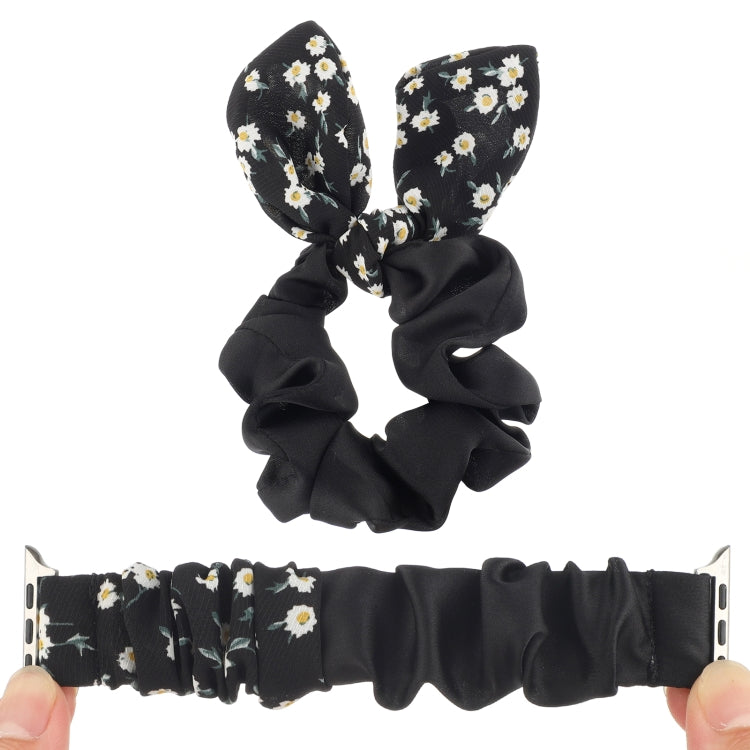 Butterfly Pattern Hair Ring Cloth Watch Band For Apple Watch Ultra 49mm&Watch Ultra 2 49mm / Series 9&8&7 45mm / SE 3&SE 2&6&SE&5&4 44mm / 3&2&1 42mm(E) - Watch Bands by buy2fix | Online Shopping UK | buy2fix