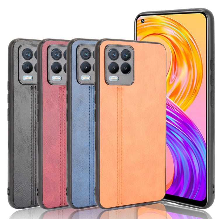 For OPPO Realme 8 4G / Realme 8 Pro Shockproof Sewing Cow Pattern Skin PC + PU + TPU Case(Black) - Realme Cases by buy2fix | Online Shopping UK | buy2fix