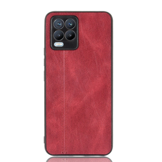 For OPPO Realme 8 4G / Realme 8 Pro Shockproof Sewing Cow Pattern Skin PC + PU + TPU Case(Red) by buy2fix