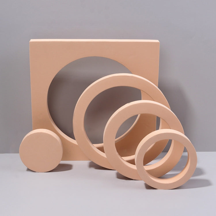 Round Combo Kits Geometric Cube Solid Color Photography Photo Background Table Shooting Foam Props(Flesh Color) - Geometric Props by buy2fix | Online Shopping UK | buy2fix