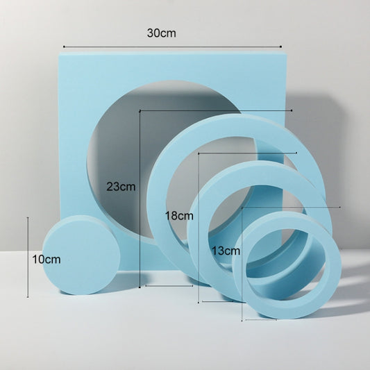 Round Combo Kits Geometric Cube Solid Color Photography Photo Background Table Shooting Foam Props (Light Blue) by buy2fix