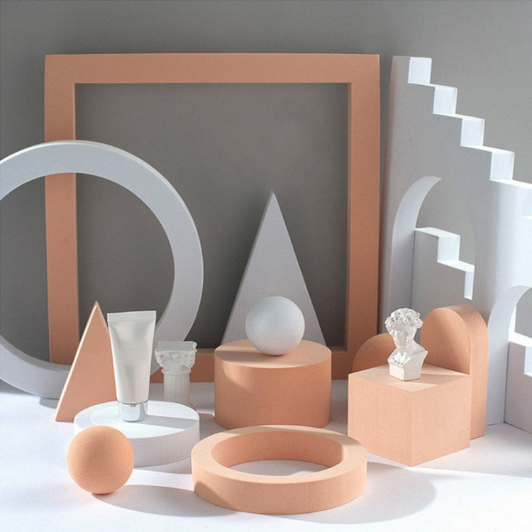 Round Combo Kits Geometric Cube Solid Color Photography Photo Background Table Shooting Foam Props(Flesh Color) - Geometric Props by buy2fix | Online Shopping UK | buy2fix