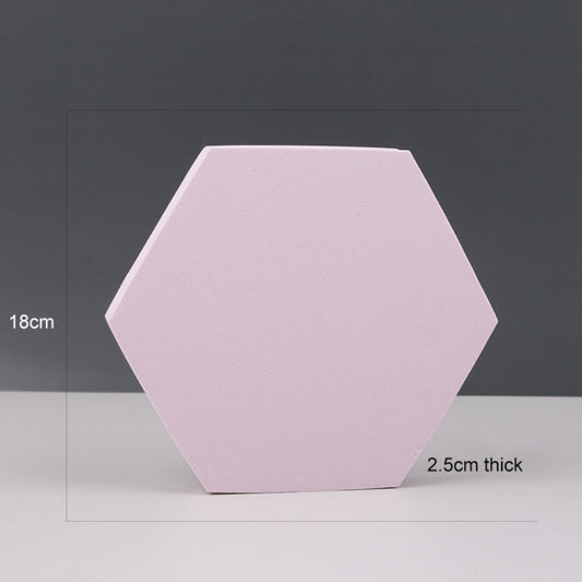 18 x 2cm Hexagon Geometric Cube Solid Color Photography Photo Background Table Shooting Foam Props (Pink) by buy2fix