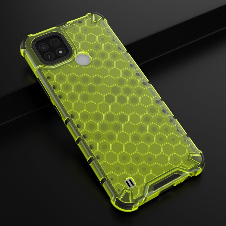 For OPPO Realme C21 Shockproof Honeycomb PC + TPU Case(Green) by buy2fix