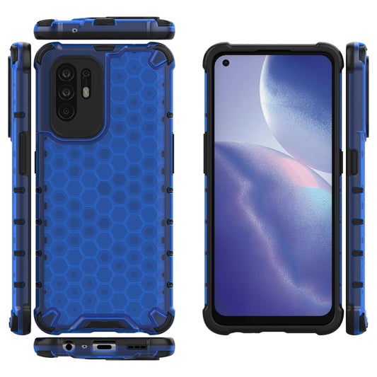 For OPPO Reno5 Z 5G Shockproof Honeycomb PC + TPU Case(Blue) by buy2fix