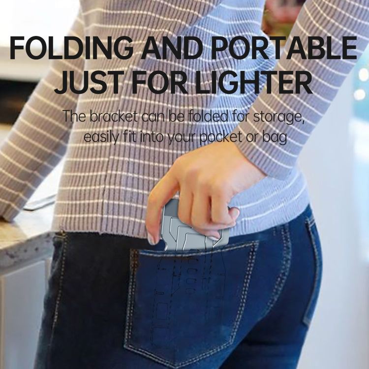 R-JUST HZ06 Universal Foldable Magnetic Flakes Aluminum Alloy Mobile Phones / Tablets Holder(Silver) by R-JUST