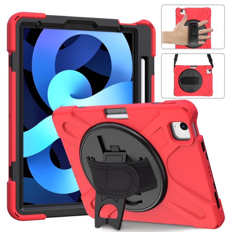 Shockproof Colorful Silicone + PC Protective Case with Holder & Shoulder Strap & Hand Strap For iPad Pro 11 2022 / 2021 / 2020 / 2018 / Air 4 2020 (Red) - iPad Air (2022) / (2020) 10.9 Cases by buy2fix | Online Shopping UK | buy2fix