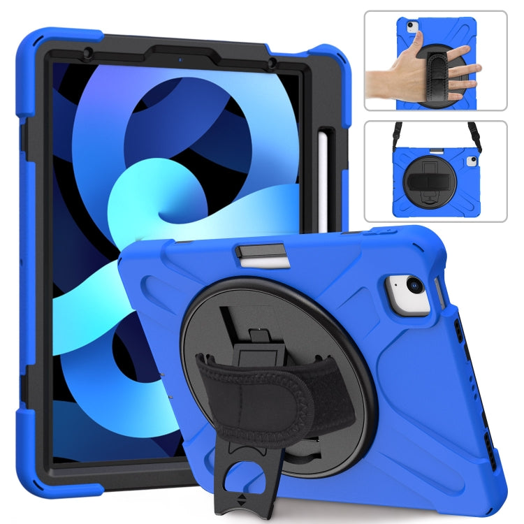 Shockproof Colorful Silicone + PC Protective Case with Holder & Shoulder Strap & Hand Strap For iPad Pro 11 2022 / 2021 / 2020 / 2018 / Air 4 2020 (Blue) - iPad Air (2022) / (2020) 10.9 Cases by buy2fix | Online Shopping UK | buy2fix