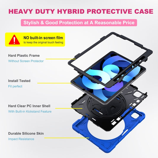 Shockproof Colorful Silicone + PC Protective Case with Holder & Shoulder Strap & Hand Strap For iPad Pro 11 2022 / 2021 / 2020 / 2018 / Air 4 2020 (Blue) by buy2fix