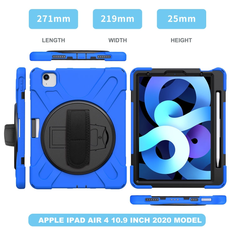 Shockproof Colorful Silicone + PC Protective Case with Holder & Shoulder Strap & Hand Strap For iPad Pro 11 2022 / 2021 / 2020 / 2018 / Air 4 2020 (Blue) - iPad Air (2022) / (2020) 10.9 Cases by buy2fix | Online Shopping UK | buy2fix