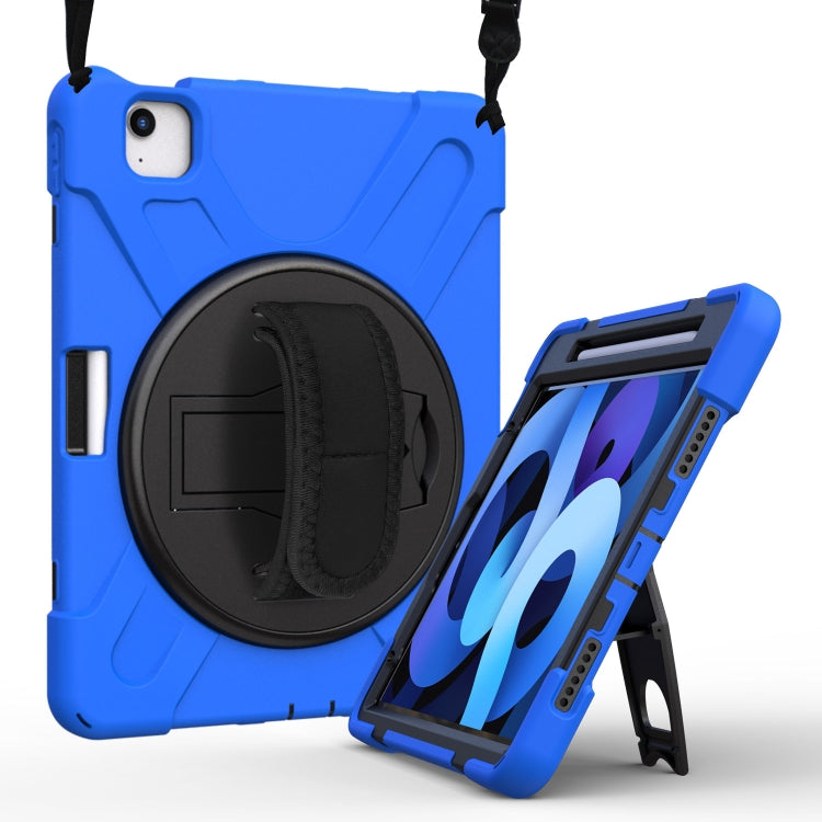 Shockproof Colorful Silicone + PC Protective Case with Holder & Shoulder Strap & Hand Strap For iPad Pro 11 2022 / 2021 / 2020 / 2018 / Air 4 2020 (Blue) - iPad Air (2022) / (2020) 10.9 Cases by buy2fix | Online Shopping UK | buy2fix