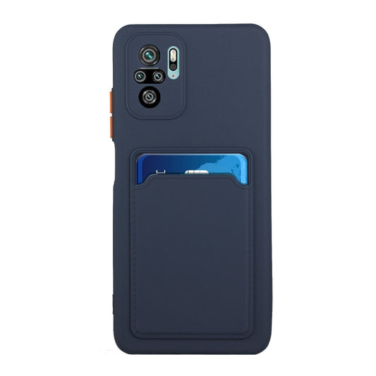 For Xiaomi Redmi Note 10 5G Card Slot Design Shockproof TPU Protective Case(Dark Blue) by buy2fix