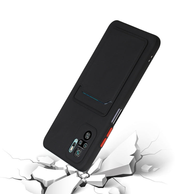 For Xiaomi Redmi Note 10 5G Card Slot Design Shockproof TPU Protective Case(Black) - Xiaomi Cases by buy2fix | Online Shopping UK | buy2fix