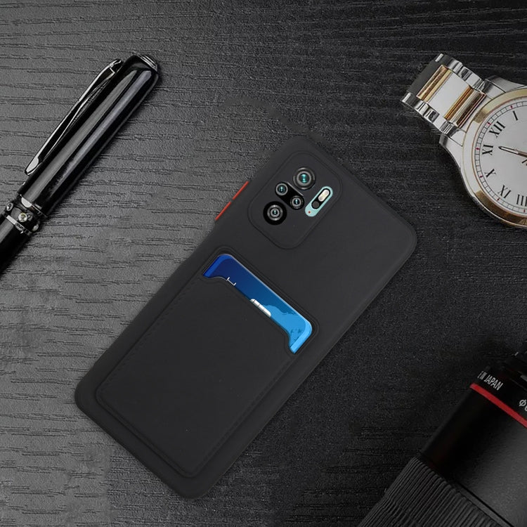 For Xiaomi Redmi Note 10 5G Card Slot Design Shockproof TPU Protective Case(Black) - Xiaomi Cases by buy2fix | Online Shopping UK | buy2fix