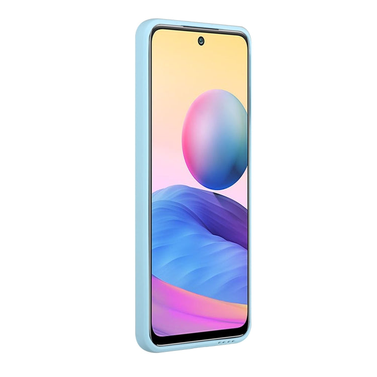 For Xiaomi Redmi Note 10 5G Card Slot Design Shockproof TPU Protective Case(Sky Blue) - Xiaomi Cases by buy2fix | Online Shopping UK | buy2fix