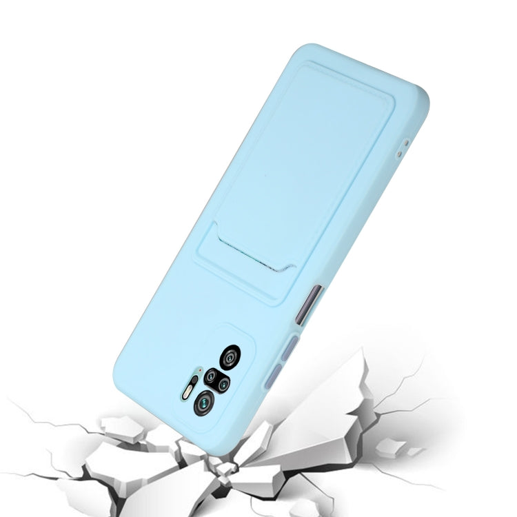 For Xiaomi Redmi Note 10 5G Card Slot Design Shockproof TPU Protective Case(Sky Blue) - Xiaomi Cases by buy2fix | Online Shopping UK | buy2fix